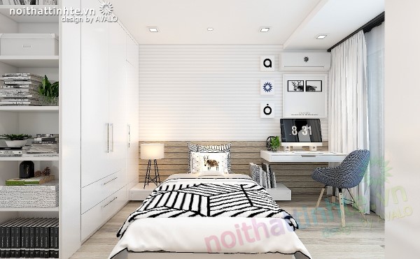 Phòng ngủ chung cư đẹp theo phong cách hiện đại tại No4